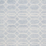 Homeroots 9' X 12' Blue And Ivory Wool Geometric Tufted Handmade Stain Resistant Area Rug Blue,Ivory Wool 512202