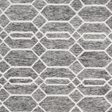 Homeroots 5' X 8' Gray Black And Ivory Wool Geometric Tufted Handmade Stain Resistant Area Rug Gray,Black,Ivory Wool 512204