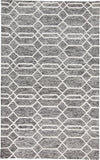 Homeroots 5' X 8' Gray Black And Ivory Wool Geometric Tufted Handmade Stain Resistant Area Rug Gray,Black,Ivory Wool 512204