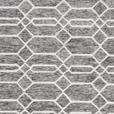 Homeroots 8' X 10' Gray Black And Ivory Wool Geometric Tufted Handmade Stain Resistant Area Rug Gray,Black,Ivory Wool 512205