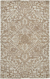 Homeroots 5' X 8' Ivory And Brown Wool Floral Tufted Handmade Stain Resistant Area Rug Ivory,Brown Wool 512208