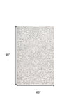 Homeroots 5' X 8' Ivory And Gray Wool Floral Tufted Handmade Stain Resistant Area Rug Ivory,Gray Wool 512212