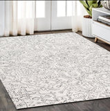 Homeroots 5' X 8' Ivory And Gray Wool Floral Tufted Handmade Stain Resistant Area Rug Ivory,Gray Wool 512212