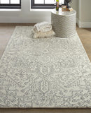 Homeroots 5' X 8' Ivory And Gray Wool Floral Tufted Handmade Stain Resistant Area Rug Ivory,Gray Wool 512212