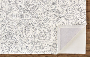 Homeroots 5' X 8' Ivory And Gray Wool Floral Tufted Handmade Stain Resistant Area Rug Ivory,Gray Wool 512212