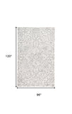 Homeroots 8' X 10' Ivory And Gray Wool Floral Tufted Handmade Stain Resistant Area Rug Ivory,Gray Wool 512213