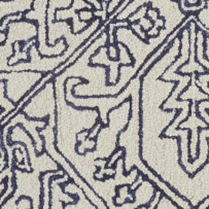 Homeroots 5' X 8' Ivory And Navy Wool Floral Tufted Handmade Stain Resistant Area Rug Ivory,Navy Wool 512216