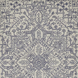 Homeroots 8' X 10' Ivory And Blue Wool Floral Hand Tufted Area Rug Ivory,Navy Wool 512217