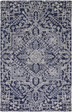 Homeroots 5' X 8' Blue And Ivory Wool Floral Tufted Handmade Stain Resistant Area Rug Blue,Ivory Wool 512220