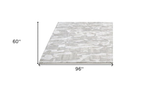 HomeRoots 5' Taupe and Gray Abstract Hand-Tufted Area Rug - Soft, Durable, and Unique Design for Any Space 5' X 8' 512235