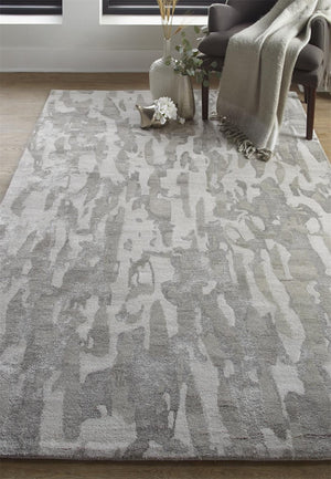 HomeRoots 5' Taupe and Gray Abstract Hand-Tufted Area Rug - Soft, Durable, and Unique Design for Any Space 5' X 8' 512235