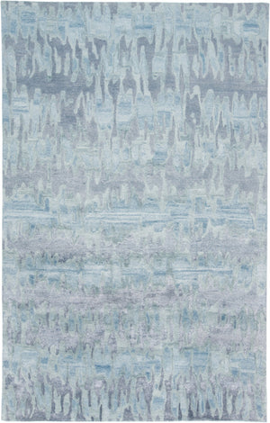 HomeRoots 5' Handmade Tufted Area Rug in Abstract Blue, Green, and Gray – Modern Design for Any Room 5' X 8' 512240