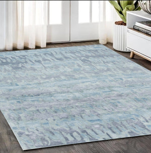 HomeRoots 5' Handmade Tufted Area Rug in Abstract Blue, Green, and Gray – Modern Design for Any Room 5' X 8' 512240
