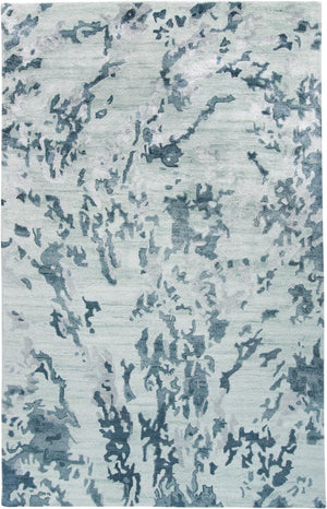 HomeRoots 4' Hand-Tufted Area Rug in Blue and Green Abstract Design – Perfect for Modern Living Spaces! 5' X 8' 512245