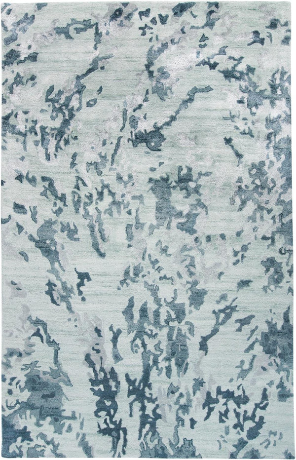 HomeRoots 4' Hand-Tufted Area Rug in Blue and Green Abstract Design – Perfect for Modern Living Spaces! 5' X 8' 512245