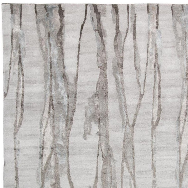 HomeRoots 4' Modern Ivory and Gray Abstract Hand-Tufted Area Rug – Soft, Durable, Perfect for Any Space 4' X 6' 512249