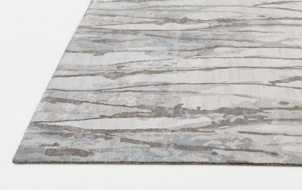 HomeRoots 4' Modern Ivory and Gray Abstract Hand-Tufted Area Rug – Soft, Durable, Perfect for Any Space 4' X 6' 512249