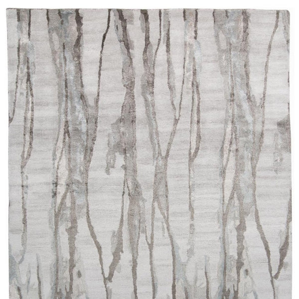 HomeRoots 4' Modern Ivory and Gray Abstract Hand-Tufted Area Rug – Soft, Durable, Perfect for Any Space 4' X 6' 512249
