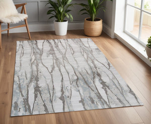 HomeRoots 4' Modern Ivory and Gray Abstract Hand-Tufted Area Rug – Soft, Durable, Perfect for Any Space 4' X 6' 512249