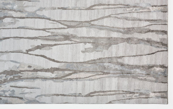 HomeRoots 4' Modern Ivory and Gray Abstract Hand-Tufted Area Rug – Soft, Durable, Perfect for Any Space 5' X 8' 512250