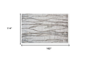 HomeRoots 4' Modern Ivory and Gray Abstract Hand-Tufted Area Rug – Soft, Durable, Perfect for Any Space 10' X 13' 512252