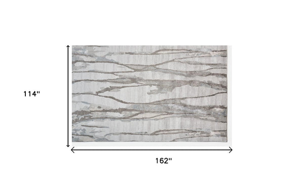 HomeRoots 4' Modern Ivory and Gray Abstract Hand-Tufted Area Rug – Soft, Durable, Perfect for Any Space 10' X 13' 512252