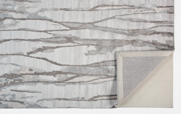HomeRoots 4' Modern Ivory and Gray Abstract Hand-Tufted Area Rug – Soft, Durable, Perfect for Any Space 10' X 13' 512252