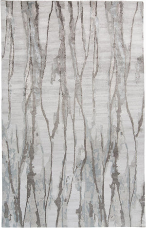 HomeRoots 4' Modern Ivory and Gray Abstract Hand-Tufted Area Rug – Soft, Durable, Perfect for Any Space 2' X 3' 512253