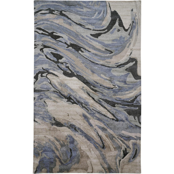 HomeRoots 4' Gray and Ivory Abstract Hand-Tufted Area Rug - Modern Design for Living Rooms and Bedrooms 4' X 6' 512254