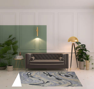 HomeRoots 4' Gray and Ivory Abstract Hand-Tufted Area Rug - Modern Design for Living Rooms and Bedrooms 5' X 8' 512255