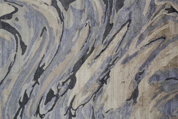HomeRoots 4' Gray and Ivory Abstract Hand-Tufted Area Rug - Modern Design for Living Rooms and Bedrooms 5' X 8' 512255