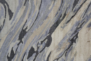 HomeRoots 4' Gray and Ivory Abstract Hand-Tufted Area Rug - Modern Design for Living Rooms and Bedrooms 8' X 10' 512256