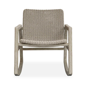 Uttermost Uttermost Sumba Wicker Rocker Mahogany Frame Cerused Wheat Coastal Porch Chair 51225