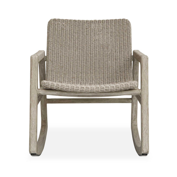 Uttermost Uttermost Sumba Wicker Rocker Mahogany Frame Cerused Wheat Coastal Porch Chair 51225