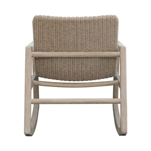 Uttermost Sumba Wicker Rocker Mahogany Frame Cerused Wheat Coastal Porch Chair