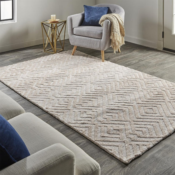HomeRoots 4' Pink and Ivory Geometric Area Rug – Stylish, Stain-Resistant Design for Modern Home Décor Solutions 4' X 6' 512264