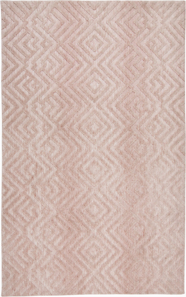 HomeRoots 4' Pink and Ivory Geometric Area Rug – Stylish, Stain-Resistant Design for Modern Home Décor Solutions 8' X 10' 512266