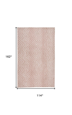 HomeRoots 4' Pink and Ivory Geometric Area Rug – Stylish, Stain-Resistant Design for Modern Home Décor Solutions 10' X 13' 512267