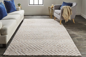 HomeRoots 4' Pink and Ivory Geometric Area Rug – Stylish, Stain-Resistant Design for Modern Home Décor Solutions 10' X 13' 512267