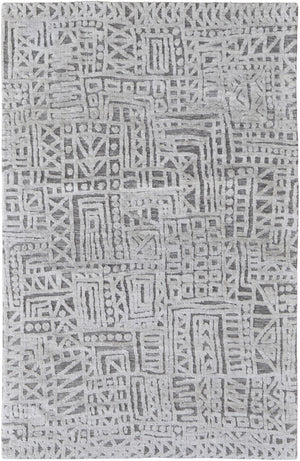 HomeRoots 4' Gray and Silver Geometric Area Rug - Stain-Resistant Modern Design for Stylish Homes and Offices 10' X 13' 512272