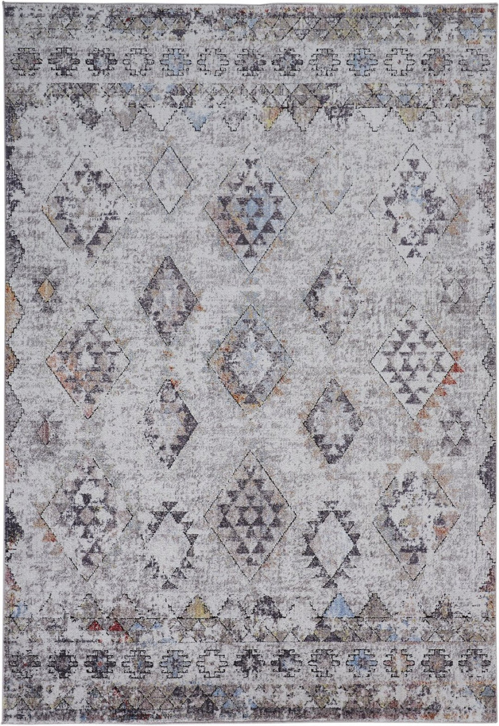 HomeRoots 10' Contemporary Blue and Gray Geometric Area Rug – Durable, Stylish, and Easy-Care Foundation for Homes 10' X 13' 512326