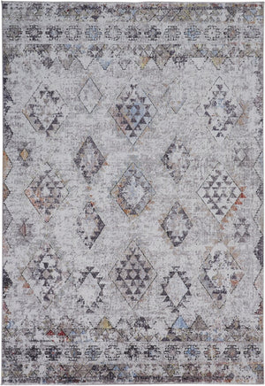 HomeRoots 10' Contemporary Blue and Gray Geometric Area Rug – Durable, Stylish, and Easy-Care Foundation for Homes 10' X 13' 512326
