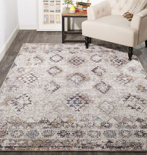 HomeRoots 10' Contemporary Blue and Gray Geometric Area Rug – Durable, Stylish, and Easy-Care Foundation for Homes 10' X 13' 512326