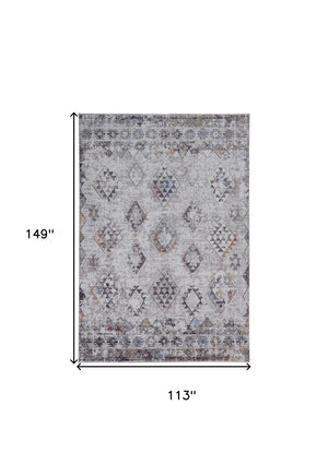 HomeRoots 10' Contemporary Blue and Gray Geometric Area Rug – Durable, Stylish, and Easy-Care Foundation for Homes 10' X 13' 512326