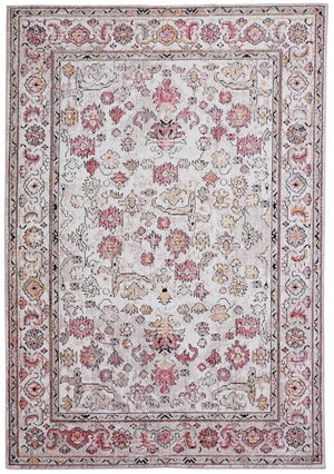 Homeroots 10' X 13' Pink And Ivory Floral Area Rug  Polyester 512345