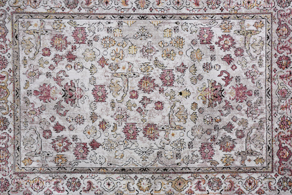 Homeroots 10' X 13' Pink And Ivory Floral Area Rug  Polyester 512345
