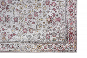 Homeroots 10' X 13' Pink And Ivory Floral Area Rug  Polyester 512345