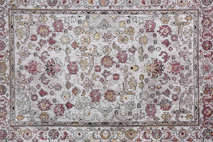 Homeroots 8' Runner Pink And Ivory Floral Runner Rug  Polyester 512346