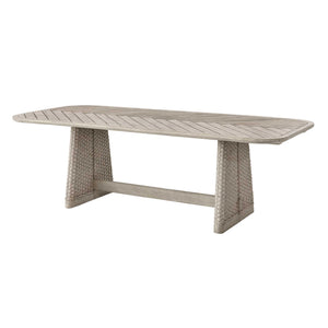 Uttermost Solid Mahogany Herringbone Trestle Dining Table Seats Eight Coastal Style