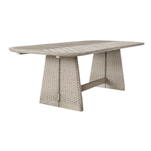 Uttermost Solid Mahogany Herringbone Trestle Dining Table Seats Eight Coastal Style